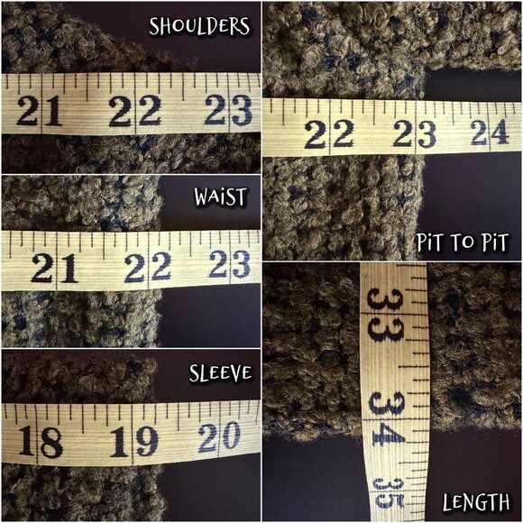 ASOS 8 Coat Olive Green Hooded Wool Blend Chunky Woven Boucle Tweed Outerwear - Picture 13 of 15